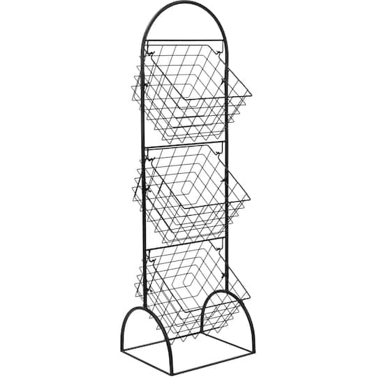 Sorbus 46.75" Black 3-Tier Adjustable Basket Stand